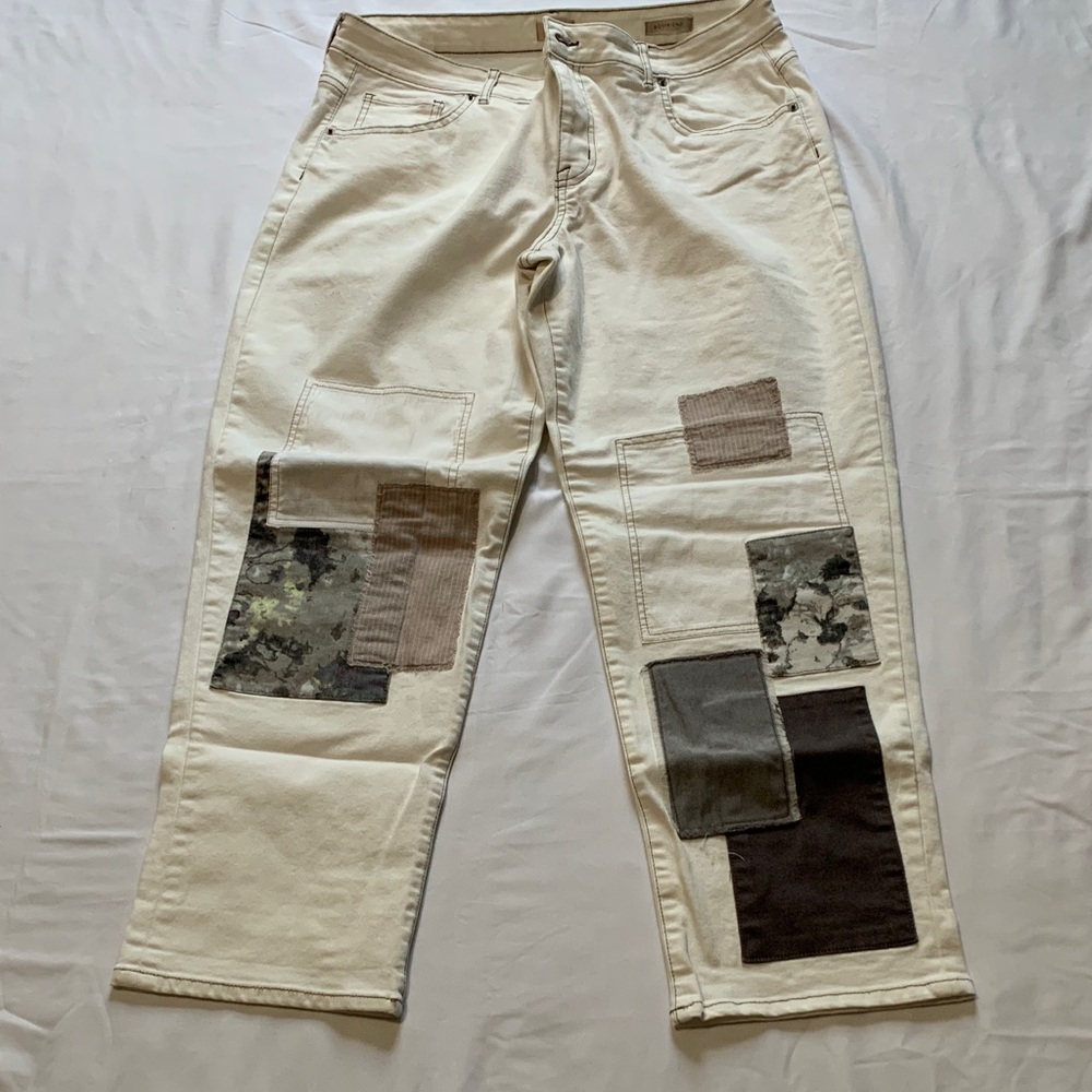 LOGO Patchwork Beige Jeans